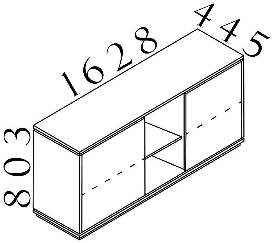 Creator alacsony szekrény 162,8 x 44,5 x 80,3 cm, antracit / fehér