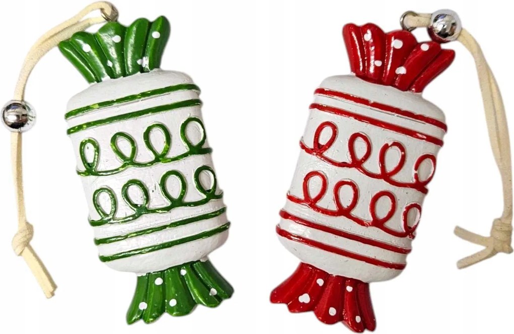 Karácsonyfa Medál Cukorka Mikulás Karácsonyi Dísz 2 Db