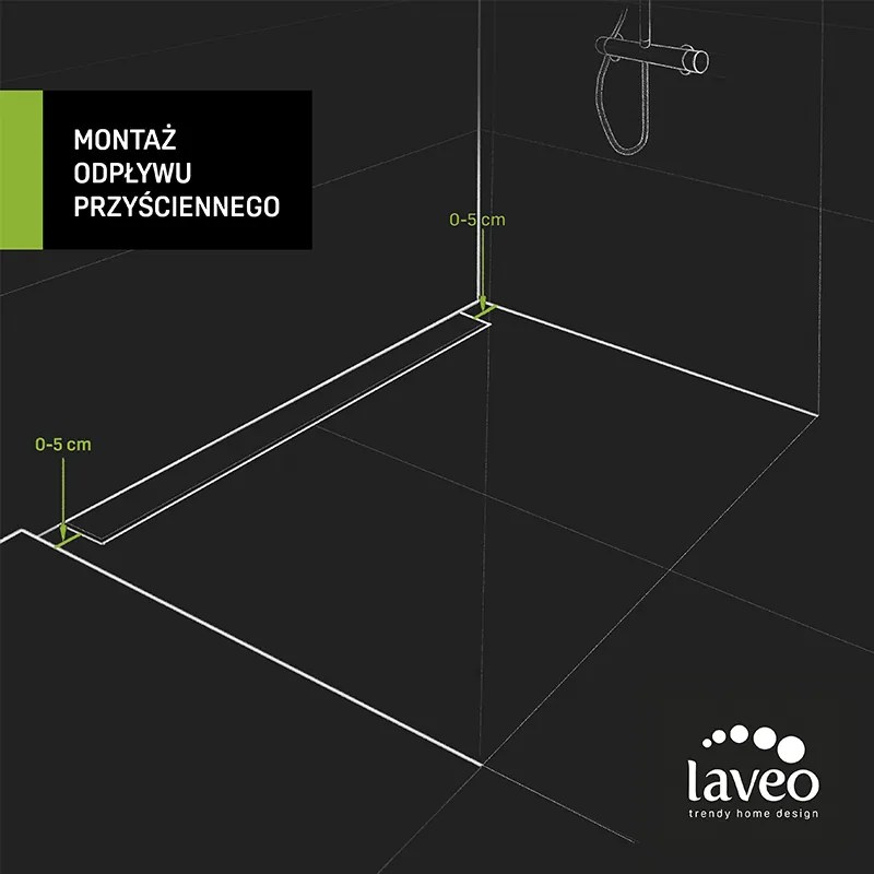 Laveo Basso, lineáris lefolyó ráccsal 70 cm, fekete, LAV-COB_771S