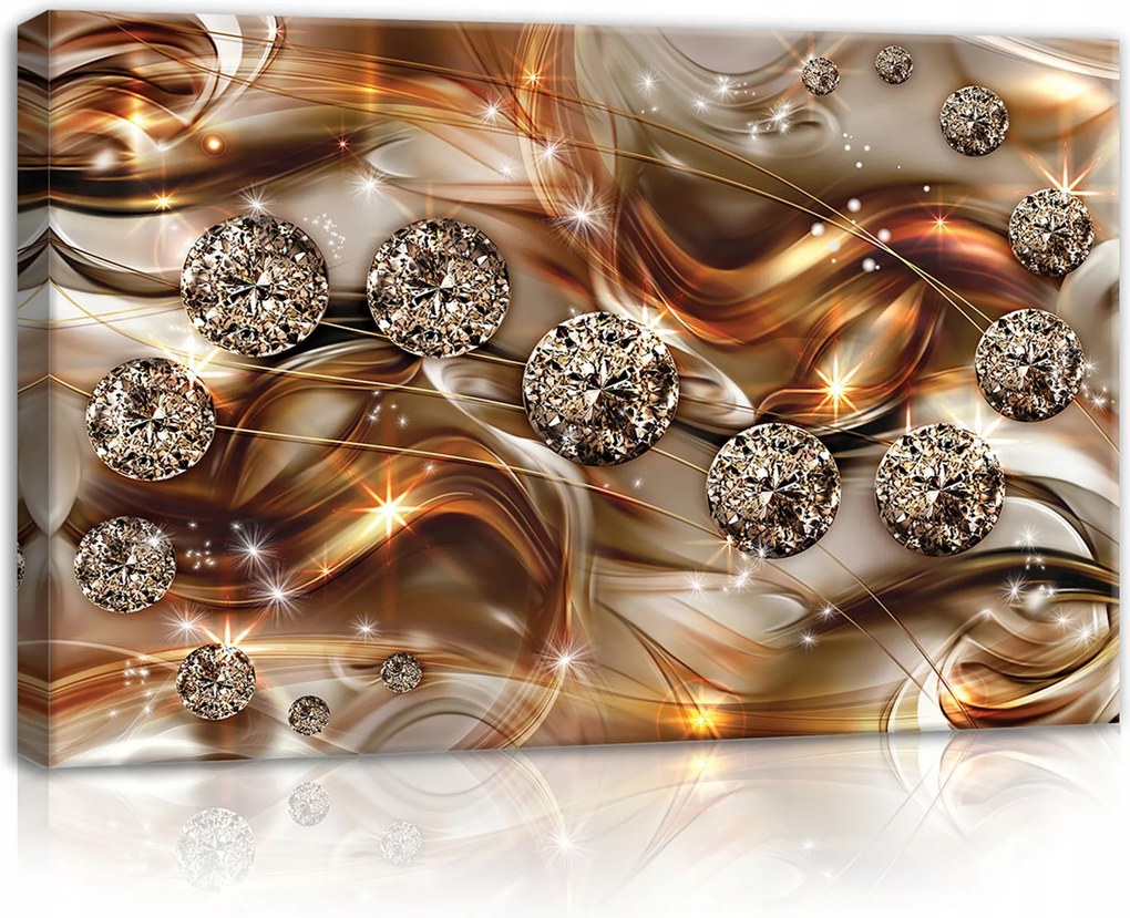 Vászonkép nappaliba modern arany gyémánt 60x40
