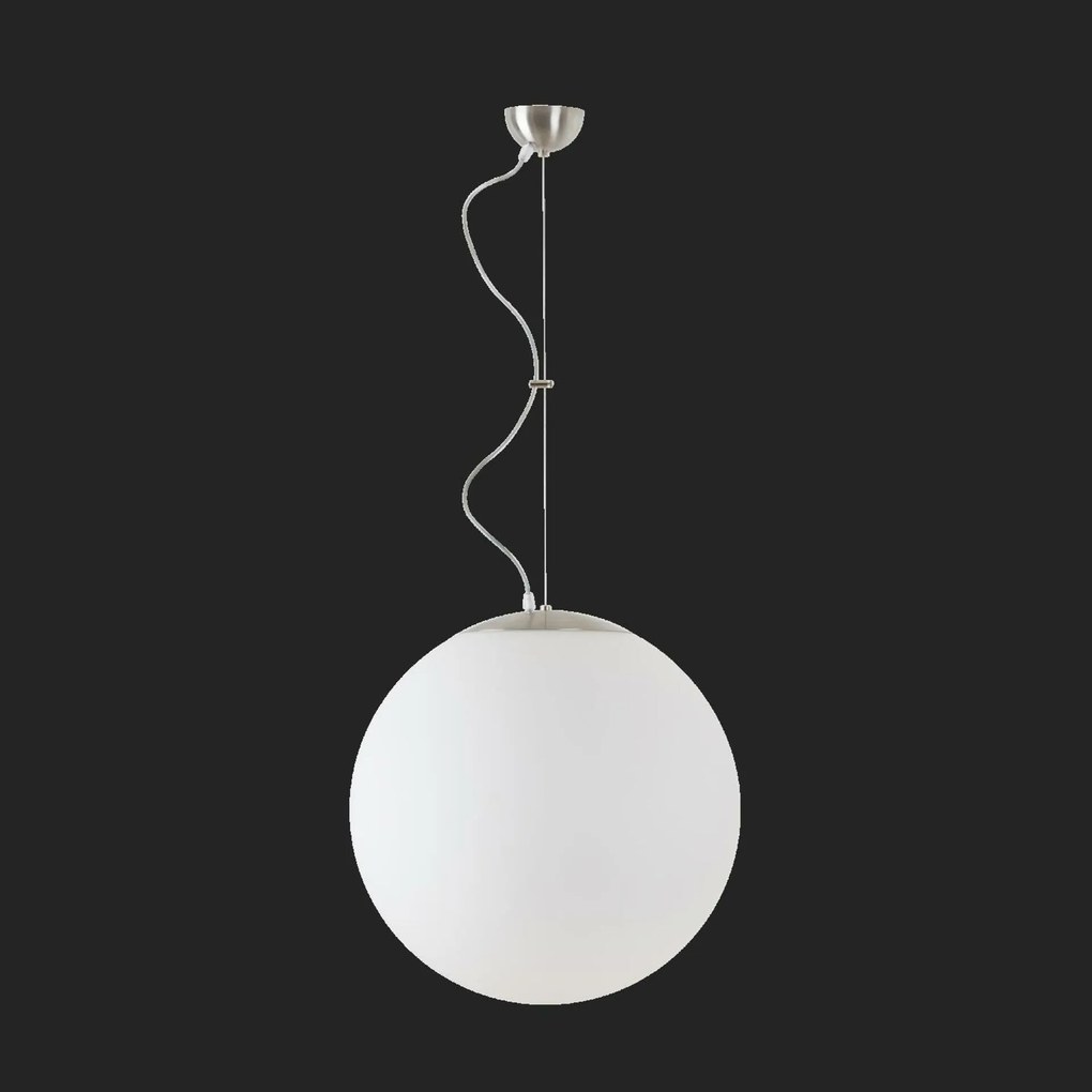 Osmont 45420 Adria L4 függesztett üveglámpa, szálcsiszolt rozsdamentes acél fehér IP40