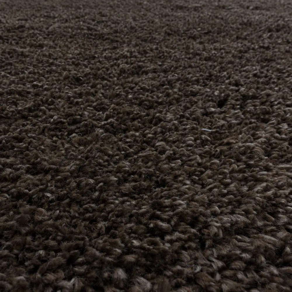 Sötétbarna kerek szőnyeg ø 120 cm Fluffy – Ayyildiz Carpets