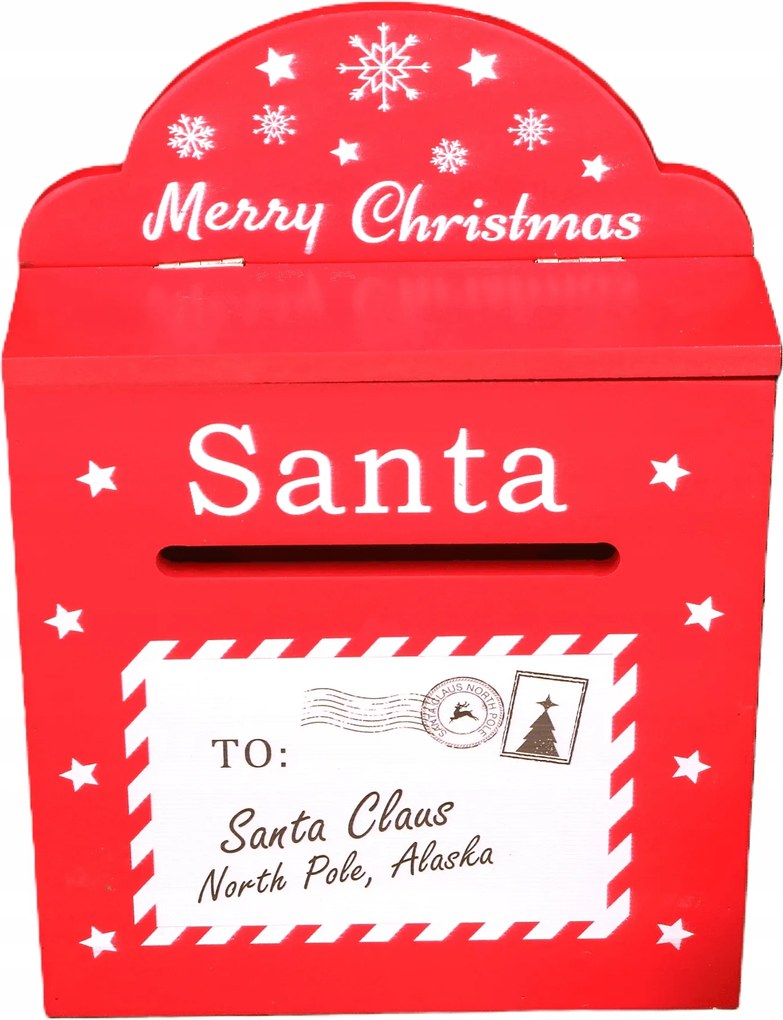 Levéltartó doboz Mikulásnak-karácsonyi dekoráció 29,5cm