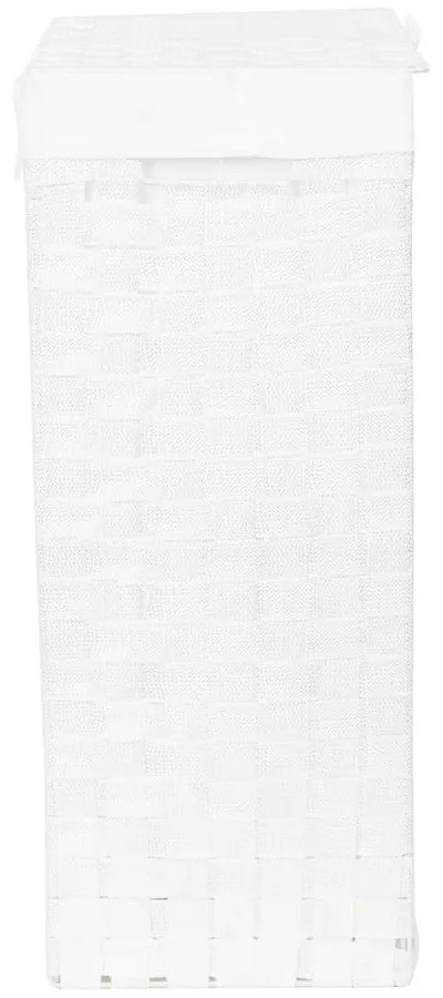 Laundry Basket Linen fehér, fedeles szennyeskosár, magasság 60 cm - Compactor