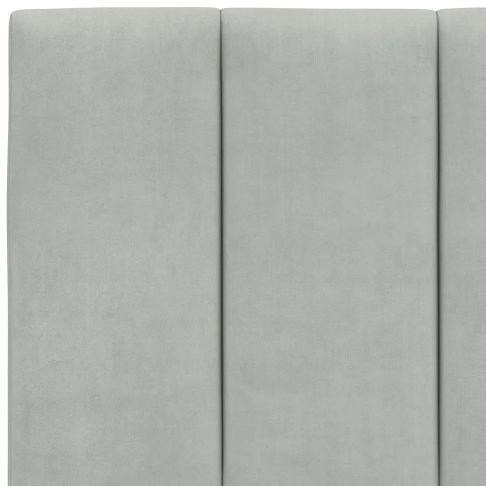 világosszürke bársony ágykeret matrac nélkül Hanko 160 x 200 cm