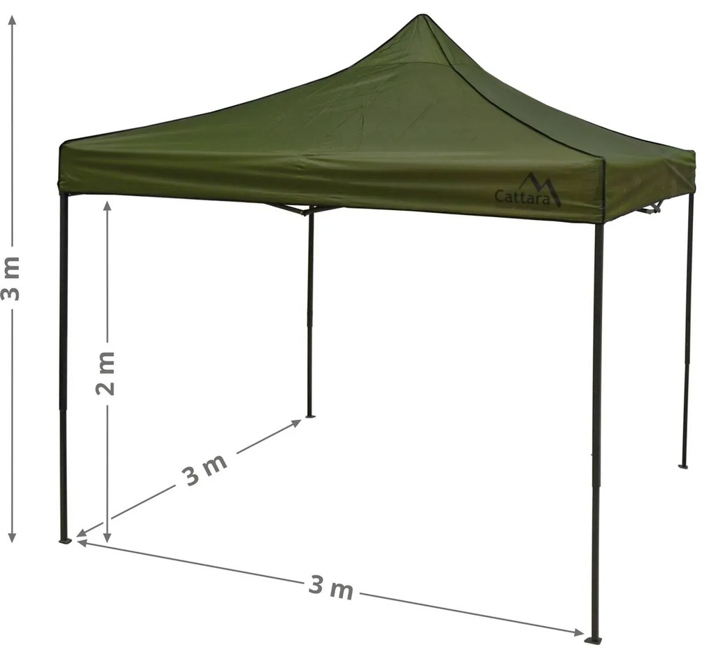 Cattara 13338 Kerti pavilon Waterproof zöld , 3 x 3 m, M