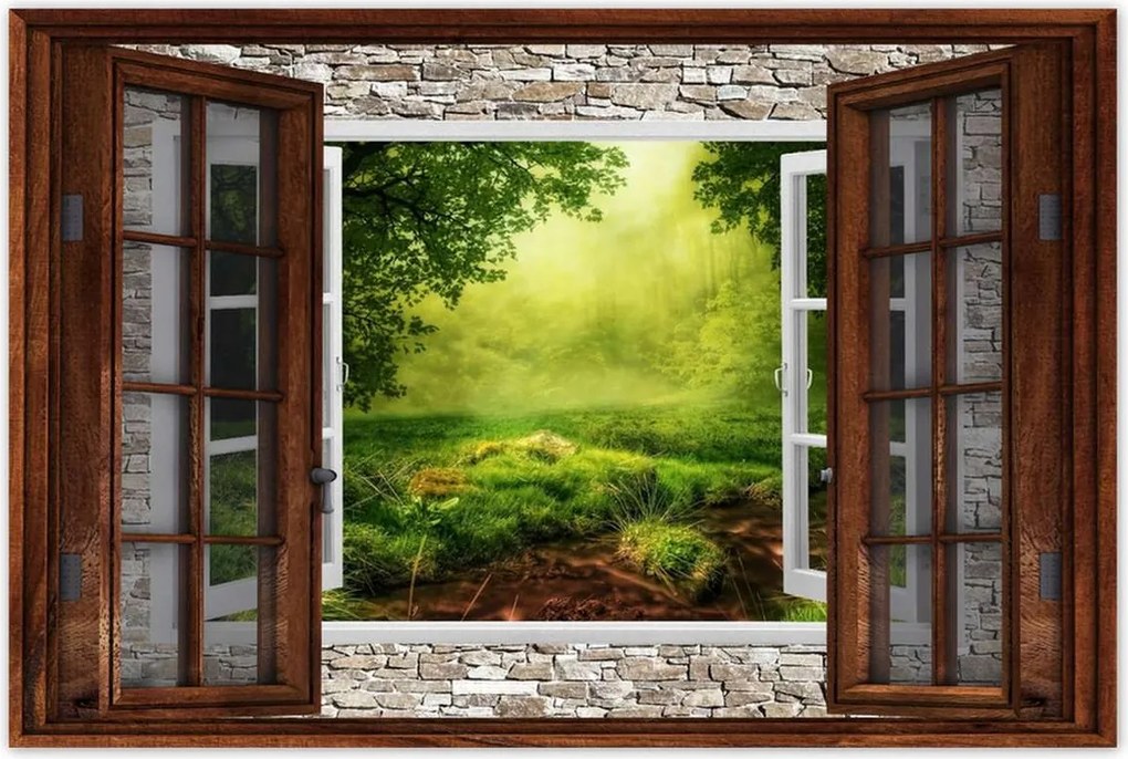 Poszterek 90x60 Fa ablak