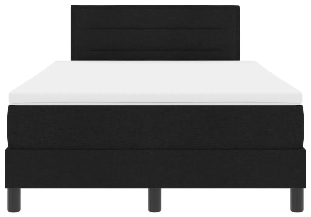 Box Spring Ágy Matraccal Fekete 120x200 cm Szövet