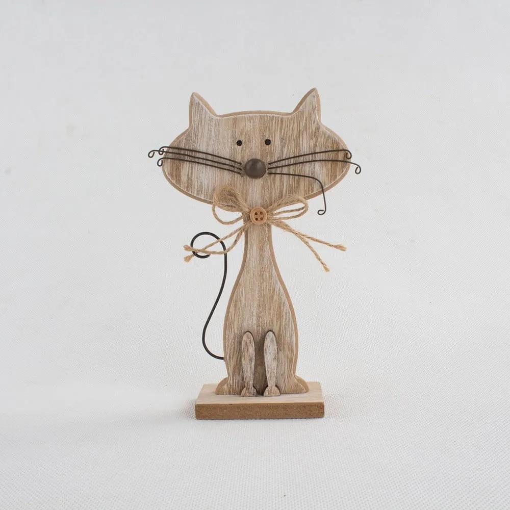 Cats macska alakú fa dekoráció, magasság 18 cm - Dakls