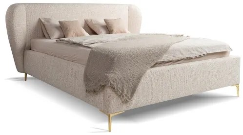 DALIA bézs színű kárpitozott ágy 160x200 cm, matrac nélkül
