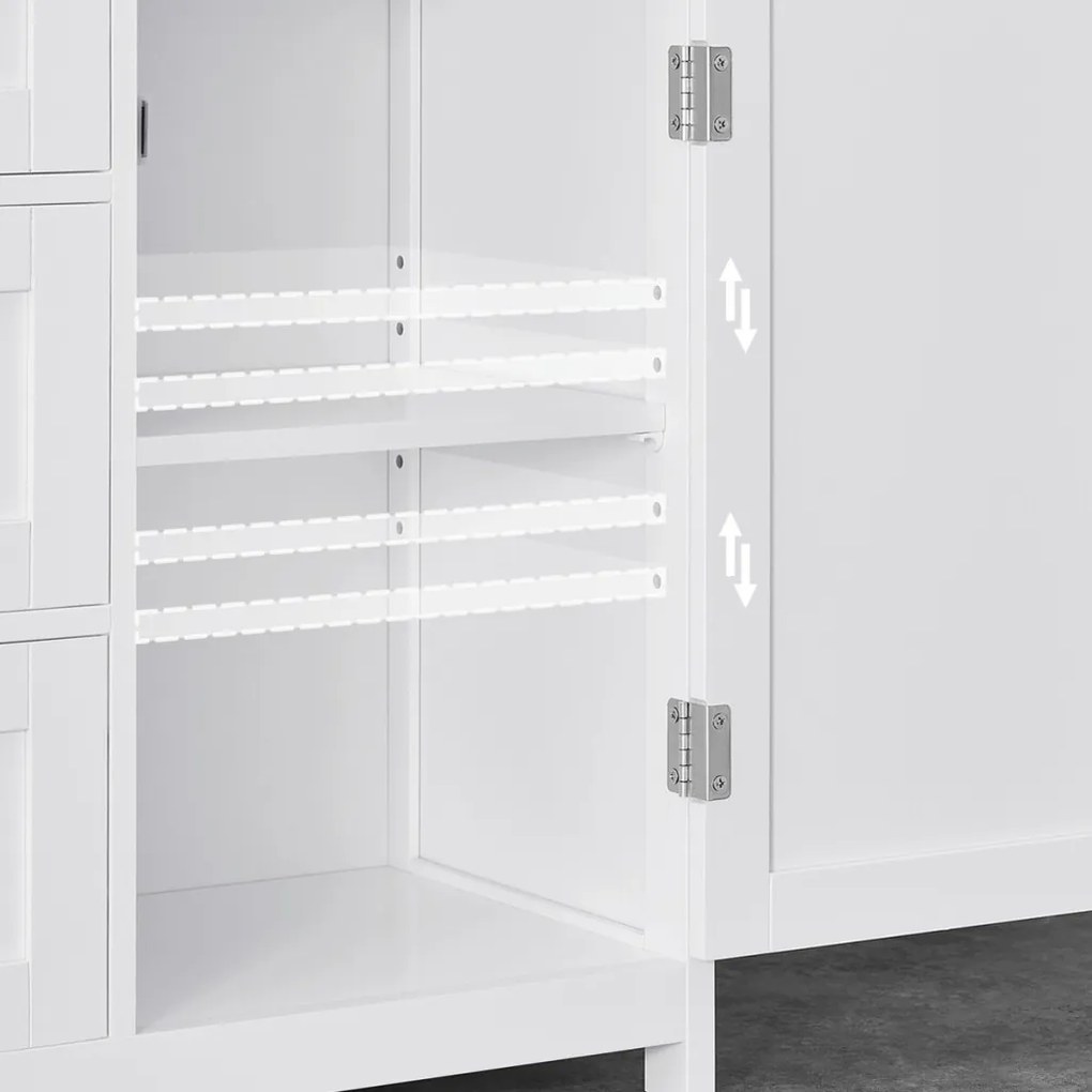 Komód 60x30x80 cm, fehér színben, MDF kivitelben. AUK-E1154 WT.