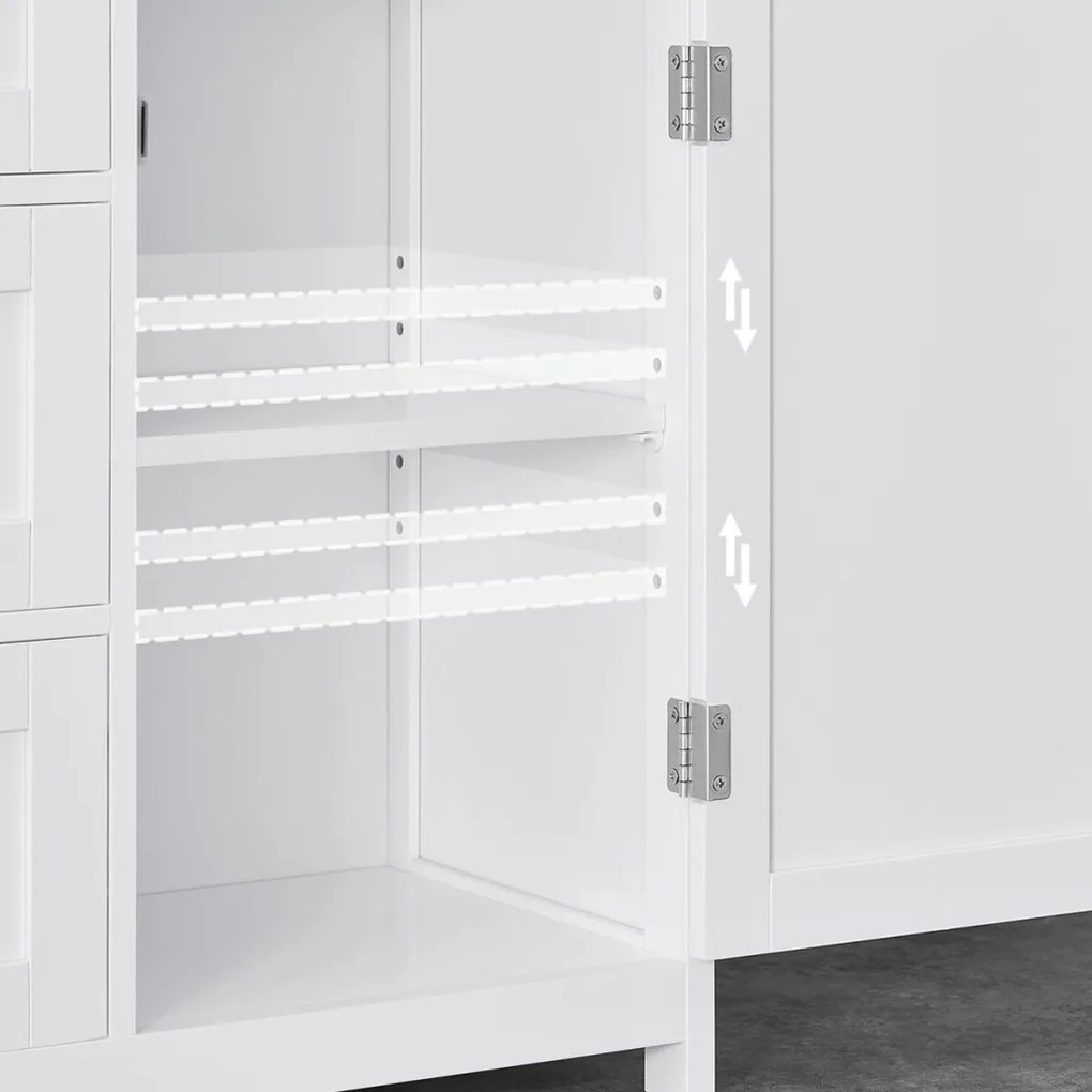 Komoda 60x30x80cm, mdf, bílá, AUK-E1154 WT