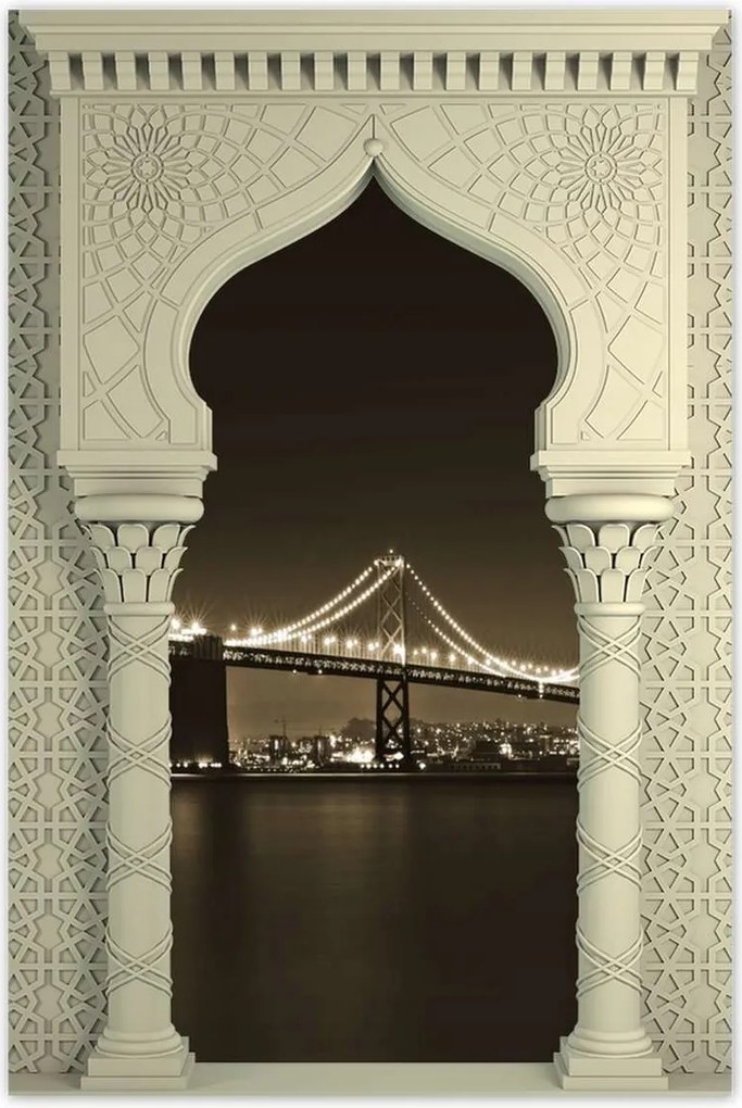 Poszterek 40x60 Híd az éjszakában szépia