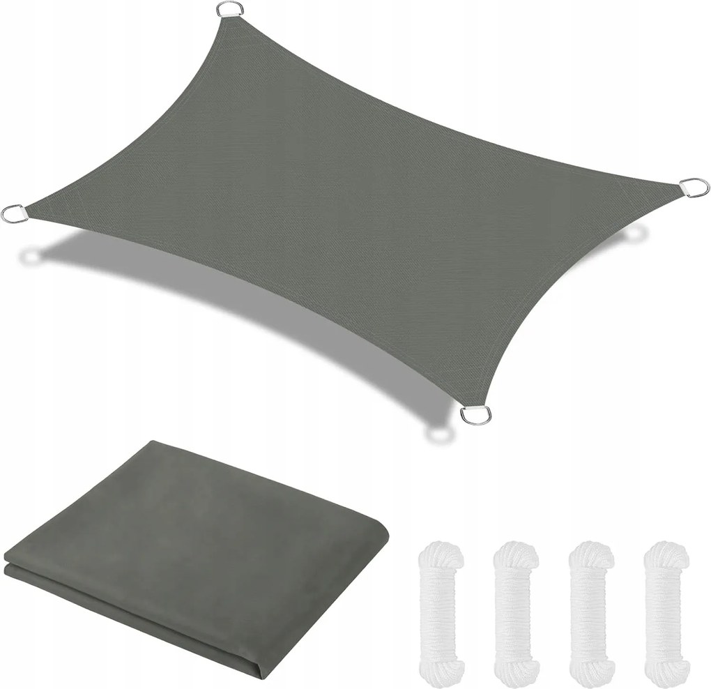 Napvitorla 4x5M Vízálló Napellenző Uv Kerti Árnyékoló