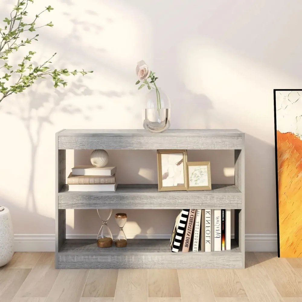 szürke sonoma színű könyvszekrény/térelválasztó 100x30x72 cm