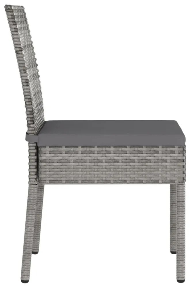 4 db szürke polyrattan kerti étkezőszék