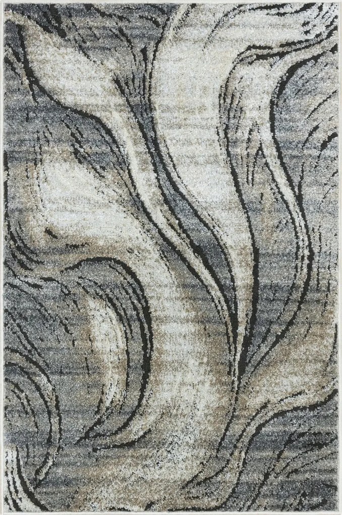 Szőnyeg Bézs Krém Hullámok Vonalak Puha Kétszintes Szoba Matrac 70x200 cm