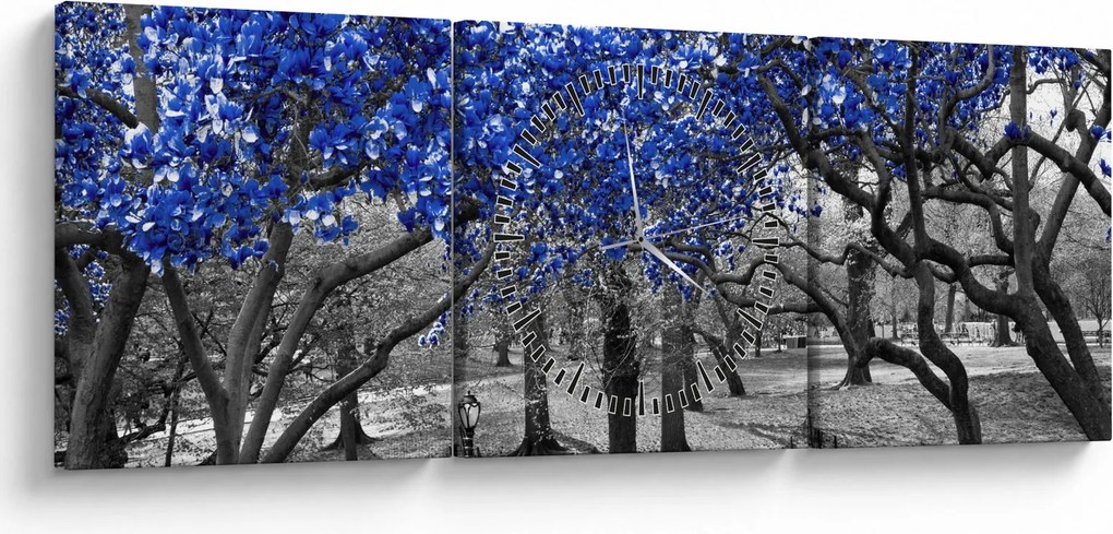 Kép - Kék fák, Central Park, New York (órával) (90x30 cm)