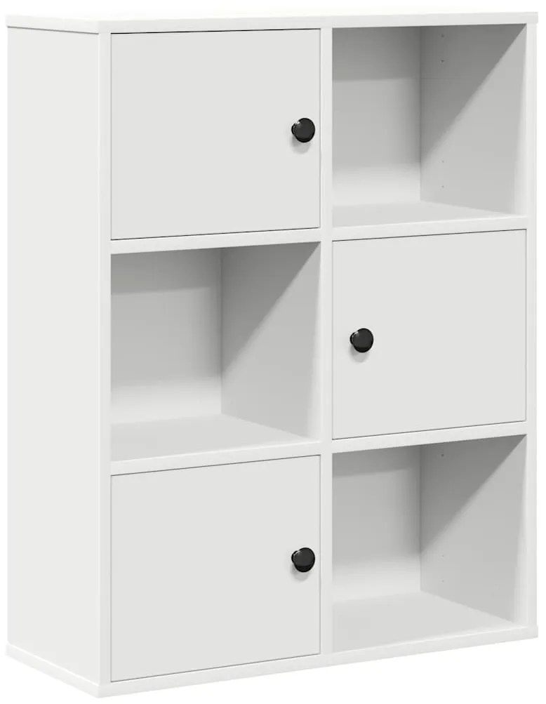 fehér szerelt fa könyvespolc 60x24x76,5 cm