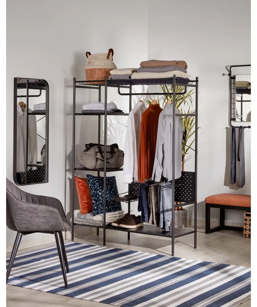 Storn fekete fém ruhásszekrény, 120x182 cm - Kave Home