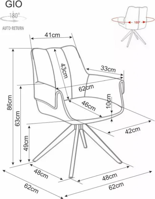 Gio forgatható étkezőszék világosbézs