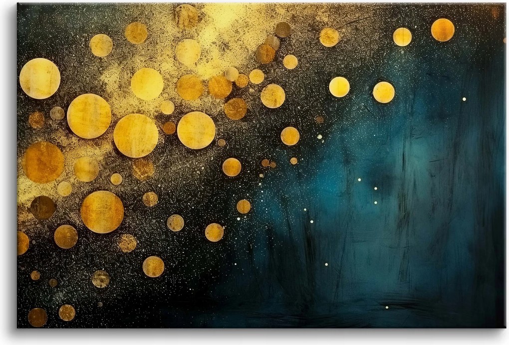 Vászonkép falikép nappaliba sárga absztrakt 80x120cm