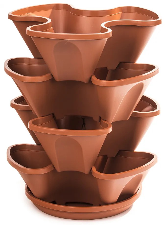 4-részes felakasztható virágpiramis – terrakotta, 43 cm