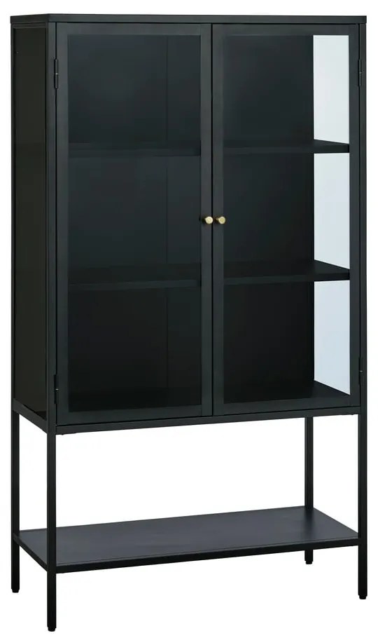 Fekete fém tálalószekrény 90x160 cm Carmel – Unique Furniture
