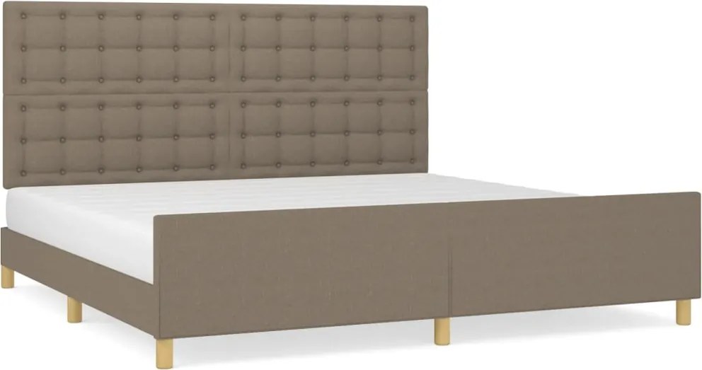 vidaXL tópszínű szövet ágykeret matrac nélkül 200 x 200 cm