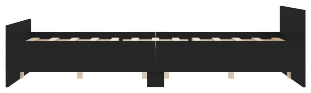 fekete ágykeret fej- és lábtámlával 120 x 200 cm