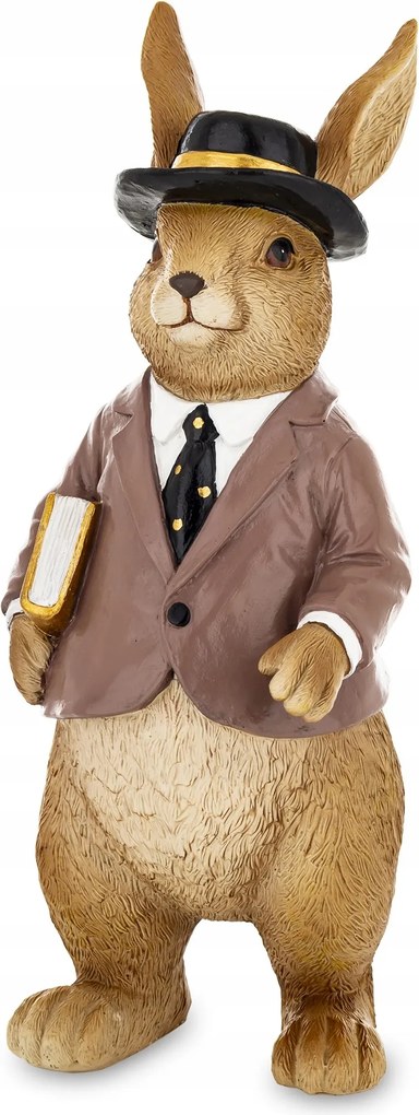 Húsvéti figura elegáns nyuszi kalapban könyvvel 27x10 176624 Ap