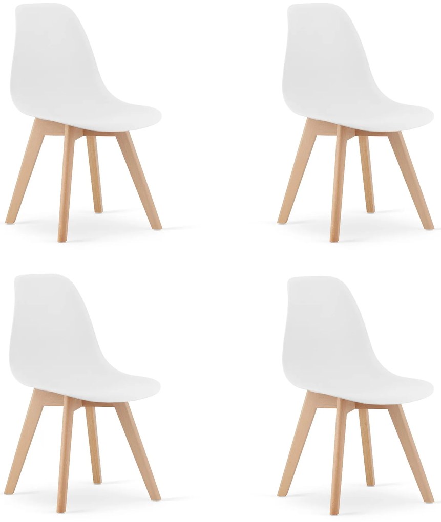 4 darabos KITO étkezőszék készlet, fehér