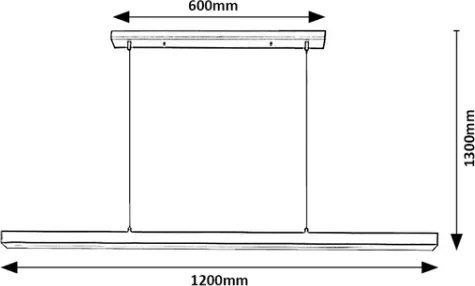 Brilagi - AXIS LED csillár kábelen, 30 W, 230 V, 120 cm, fekete