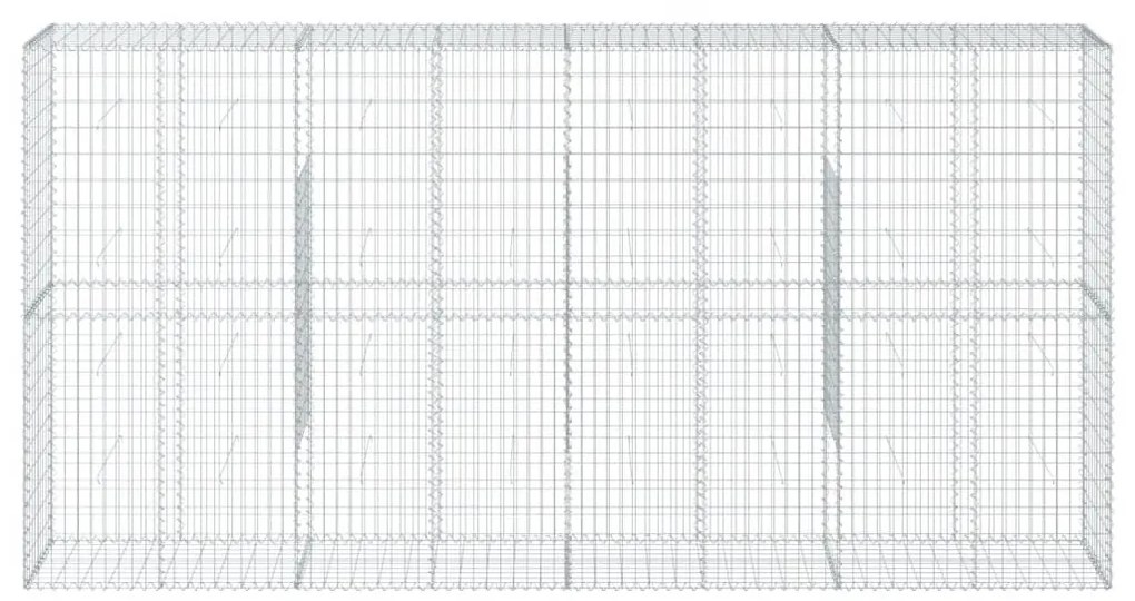 horganyzott vas gabion kosár fedéllel 400 x 50 x 200 cm