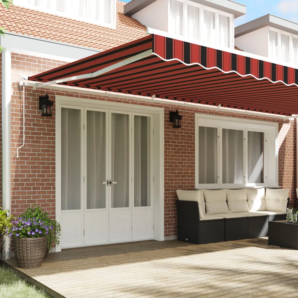 Automatikus Behúzható Napellenző Narancs és Barna 600x300 cm