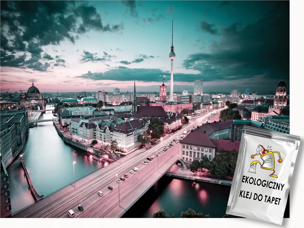 Fotótapéta Flizelina Berlin Torony Panoráma City Retro Pink 350x250 ragasztó