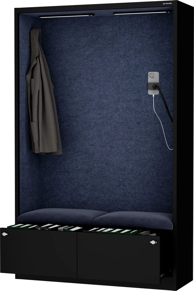 Sally 1150mm korpus Czarny - siedzisko Granatowy