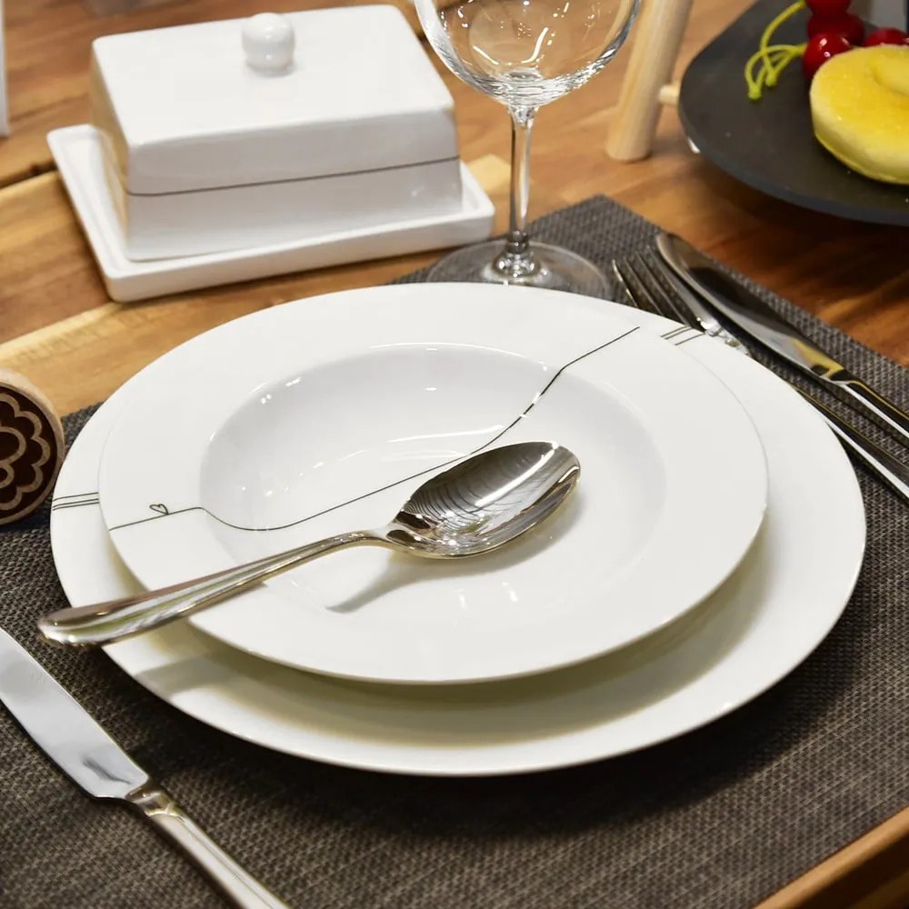 Ezüstszínű rozsdamentes acél evőeszköz készlet 24 db-os Mirror – Orion