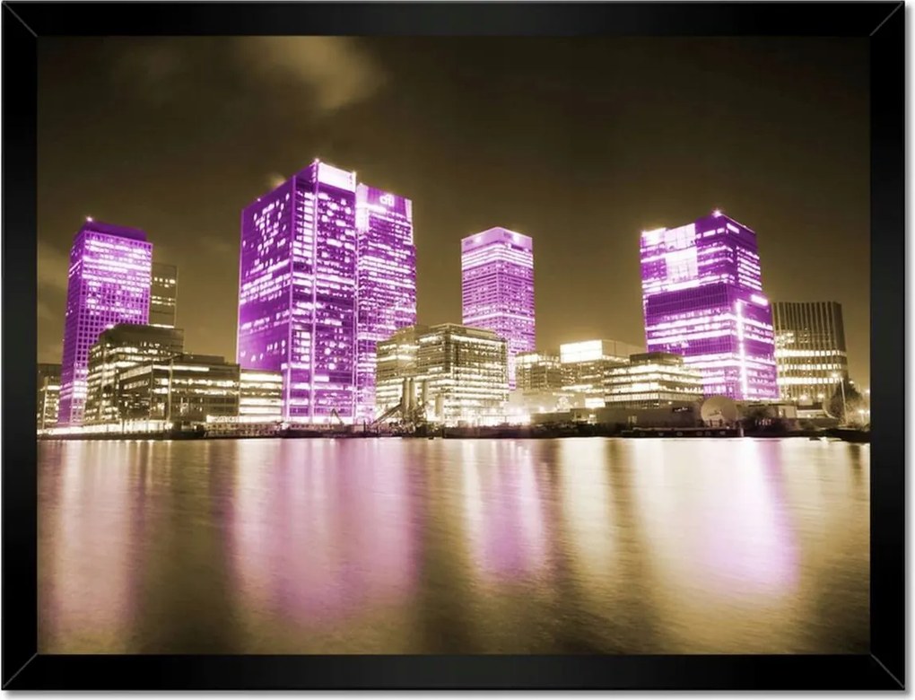 Poszterek keretben 40x30 Anglia lila felhőkarcolói