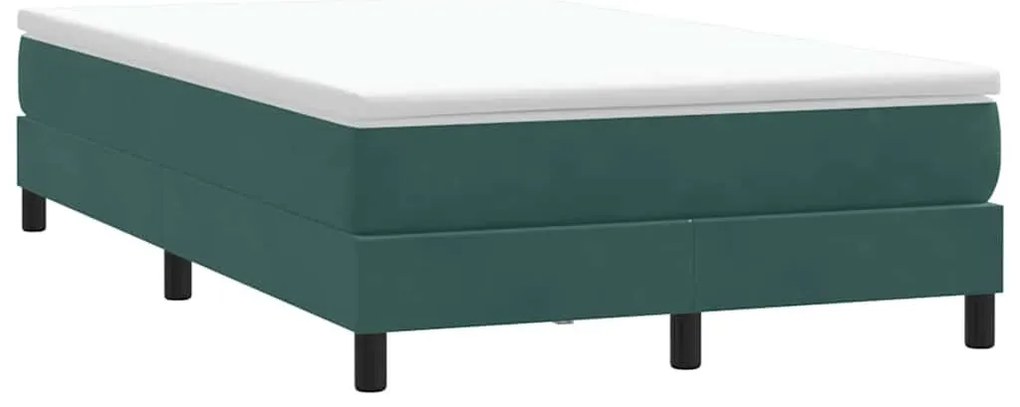 vidaXL sötétzöld bársony rugós ágy matraccal 120x220 cm