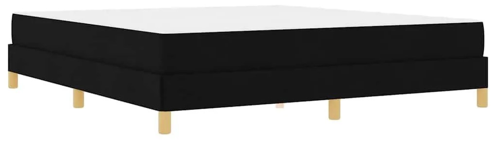 Boxrugós ágy Fekete és Barna 180 x 200 cm Textil és mérnöki fa