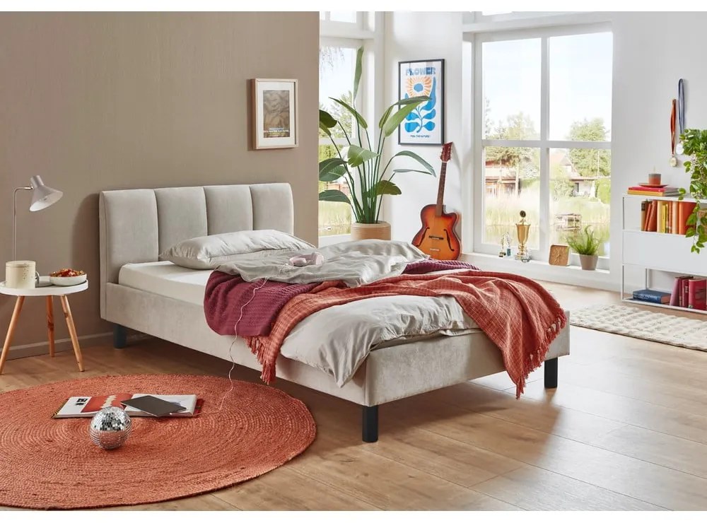 Bézs kárpitozott egyszemélyes ágy ágyrács nélkül 120x200 cm Joker – Meise Möbel