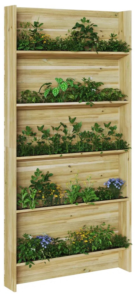 Kert Növényállvány 5-Tier 90x15x180 cm Impregnált Fa Fenyő