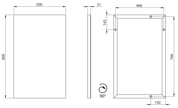 Sapho - Tükör AROWANA 50x80 cm fényes króm