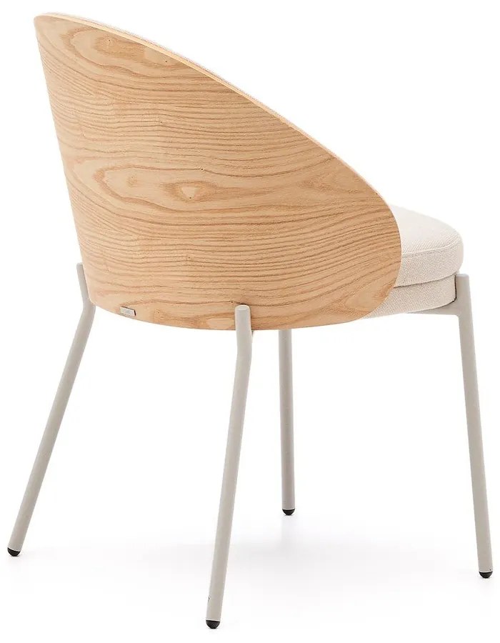 Krémszínű-natúr színű étkezőszék Eamy – Kave Home