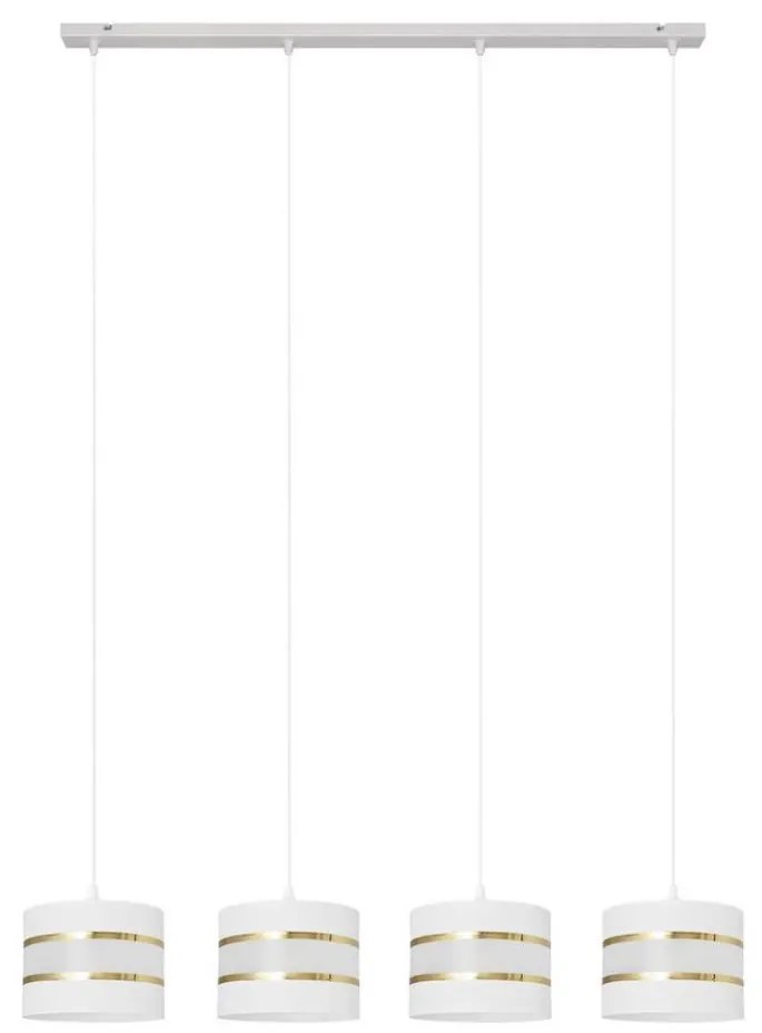 Csillár zsinóron HELEN 4xE27/15W/230V fehér/arany