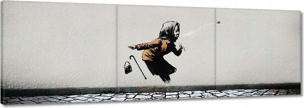 Festmények 120x40 Banksy Nagymama Achoo Tüsszentés