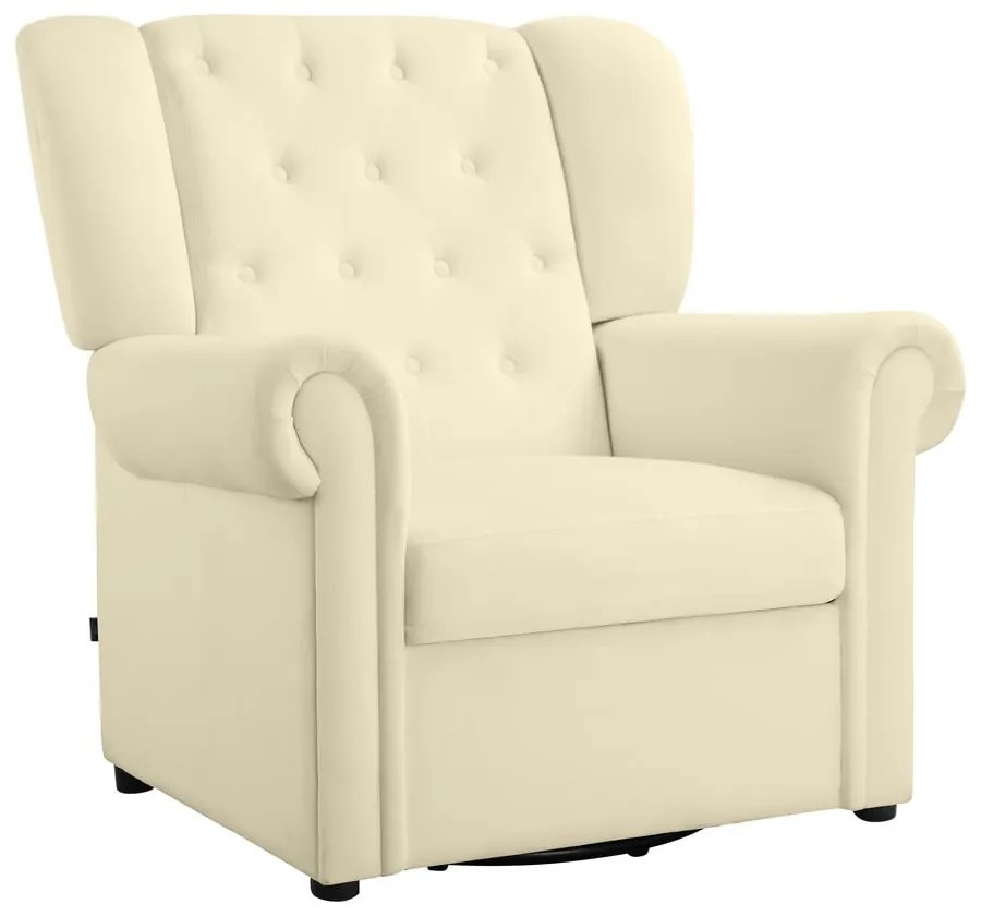 Fehér bársony chesterfield-hinta fotel Lillyse – Støraa