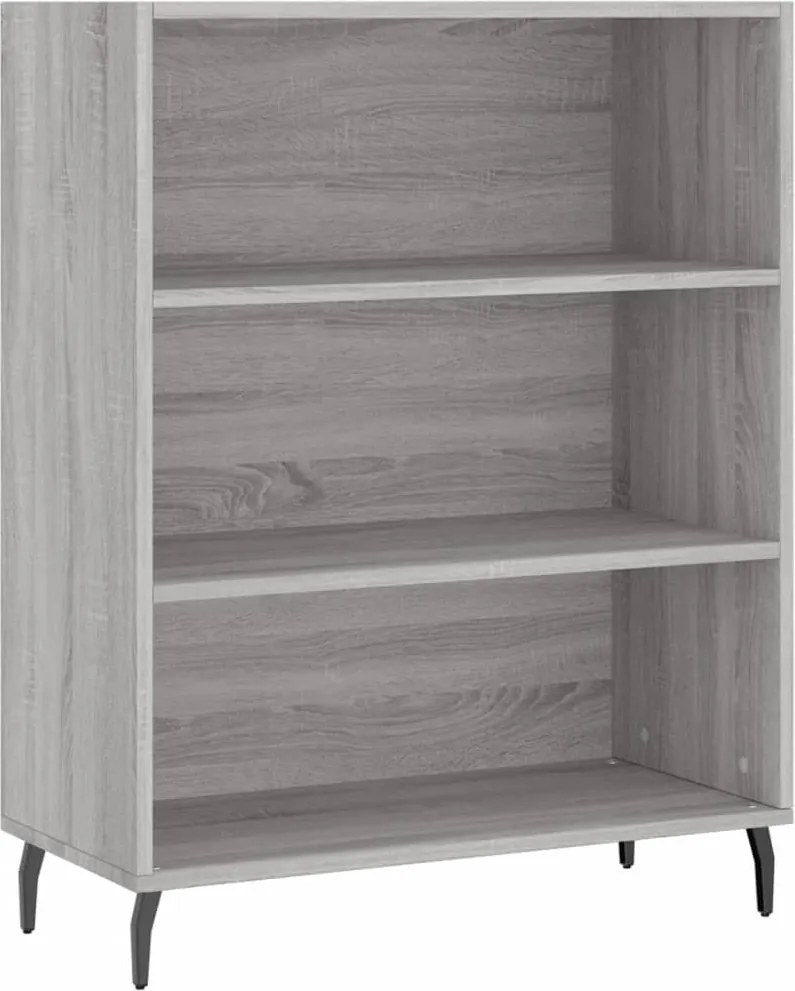 vidaXL szürke sonoma színű szerelt fa polcos szekrény 69,5x32,5x90 cm