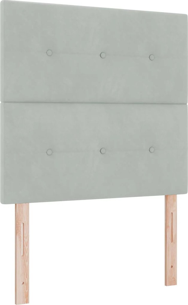 vidaXL LED ágytámla LED -es lámpákkal Világosszürke 80 cm Poliészter